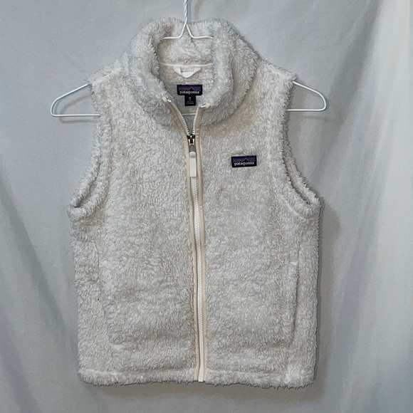 Patagonia Girls White Fleece Vest Size 10/Medium
